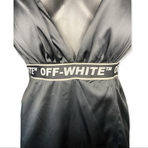 ✨HP✨Off-White Black Satin Dress - Main Label - Picture 6 of 12